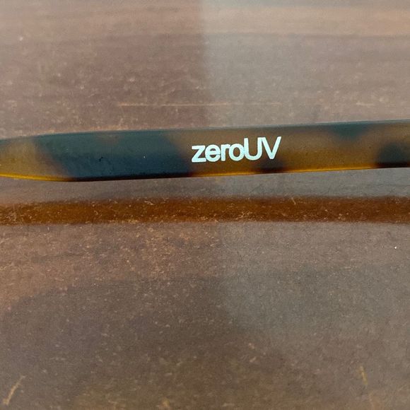 ZeroUV Brown Turquoise ￼Clear Round Eyeglasses UVA & UVB Women New with Tag - Picture 5 of 8